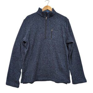 Woolrich 1/4 Zip Fleece Pullover Sweater Mens L Blue‎ Marled Outdoor Athleisure
